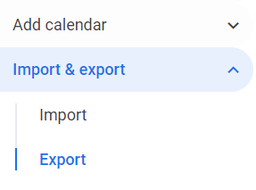 export google calendar