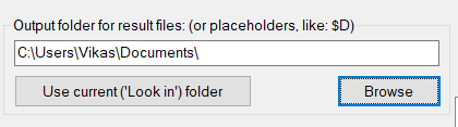 specify output folder