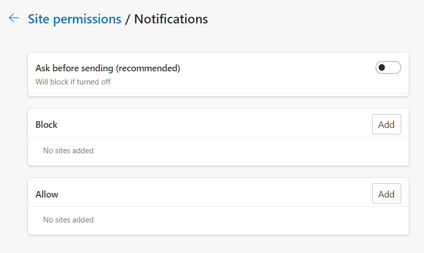 edge setting to disable site notifications