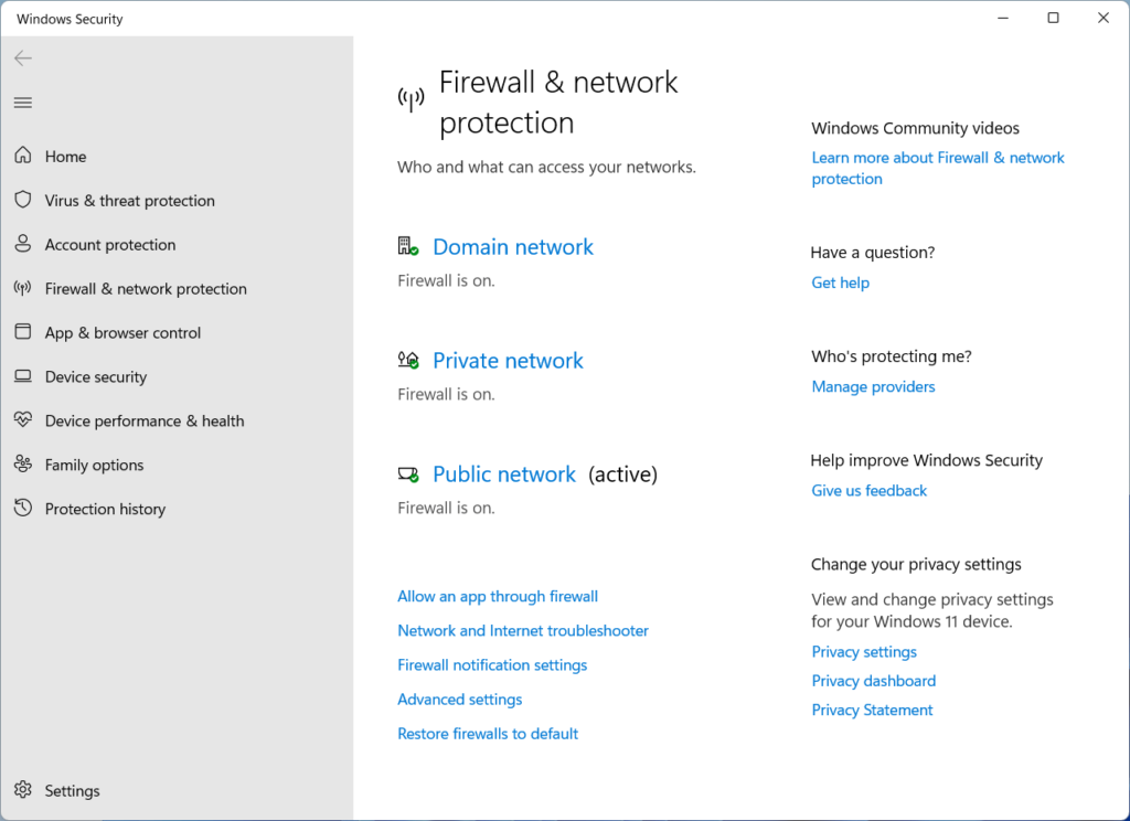 Enable Windows Firewall