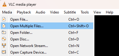 Open multiple files in VLC