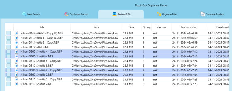 Raw photos duplicate finder for Windows 11